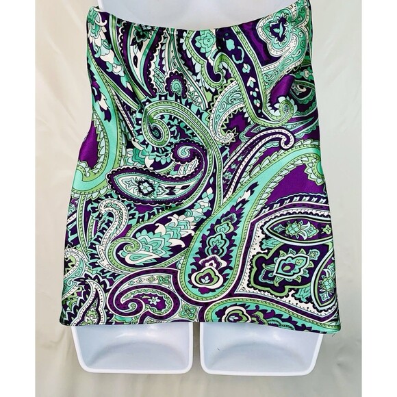 INC International Concepts Paisley Silk Blend Beaded Halter Top Women 10 Petite - Picture 5 of 7